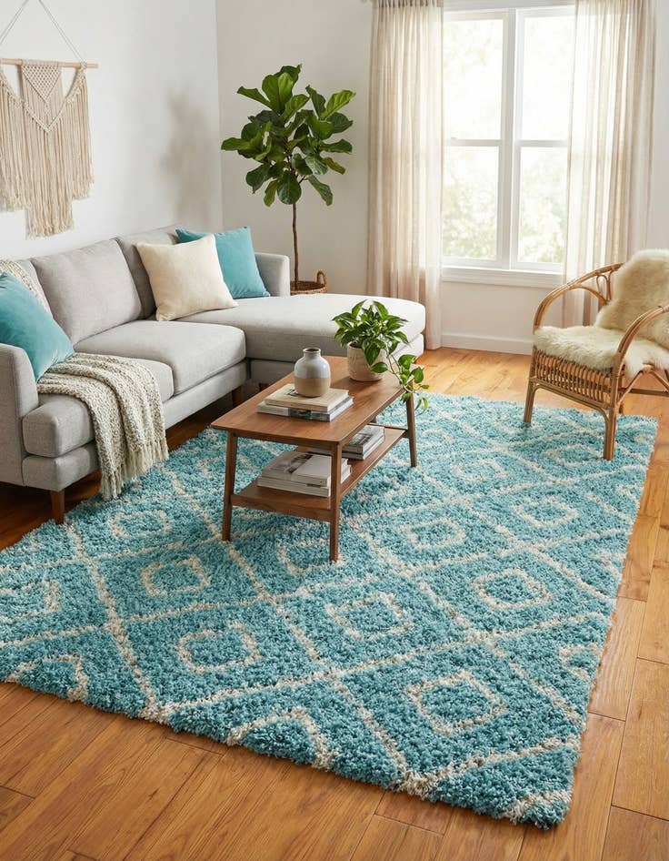 Detail image of 10' x 13' Trellis Shag Rug