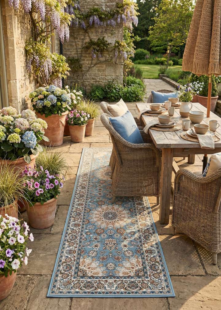 2' 7 x 10' Easy-Clean Traditional Indoor / Outdoor Runner Rug