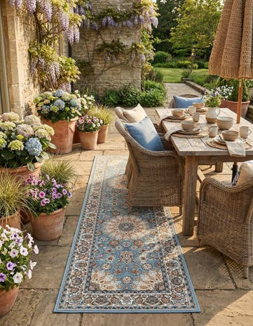 2' 7 x 10' Easy-Clean Traditional Indoor / Outdoor Runner Rug
