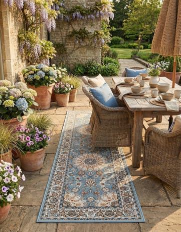 2' 7 x 10' Easy-Clean Traditional Indoor / Outdoor Runner Rug