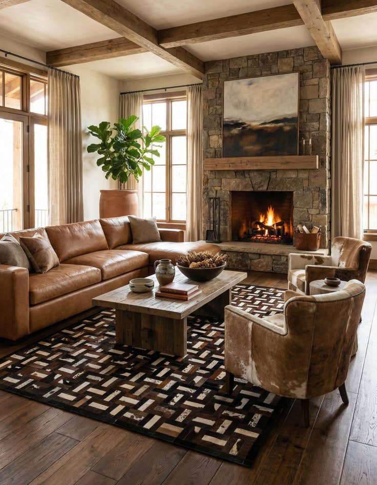 Detail image of  8' 2 x 10' 1 Cowhide - Patchwork Rug