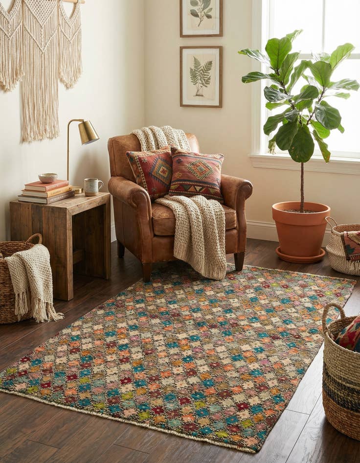 Detail image of 3' 8 x 6'  Hand Knotted Balouch Wool Rug