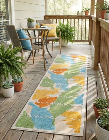 Beige Easy-Clean Aruba Indoor / Outdoor Runner Rug