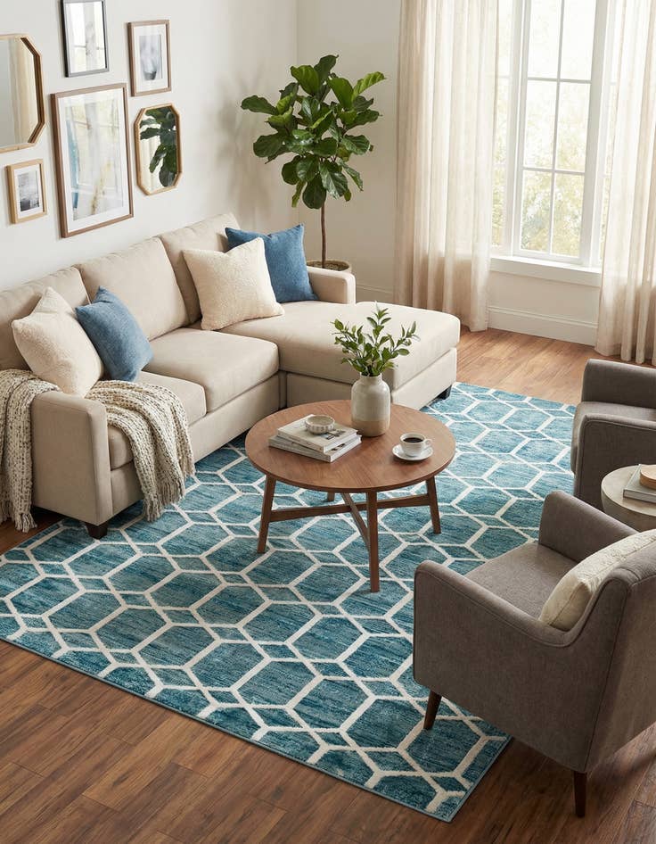 Detail image of  7' x 10' Lattice Trellis Rug