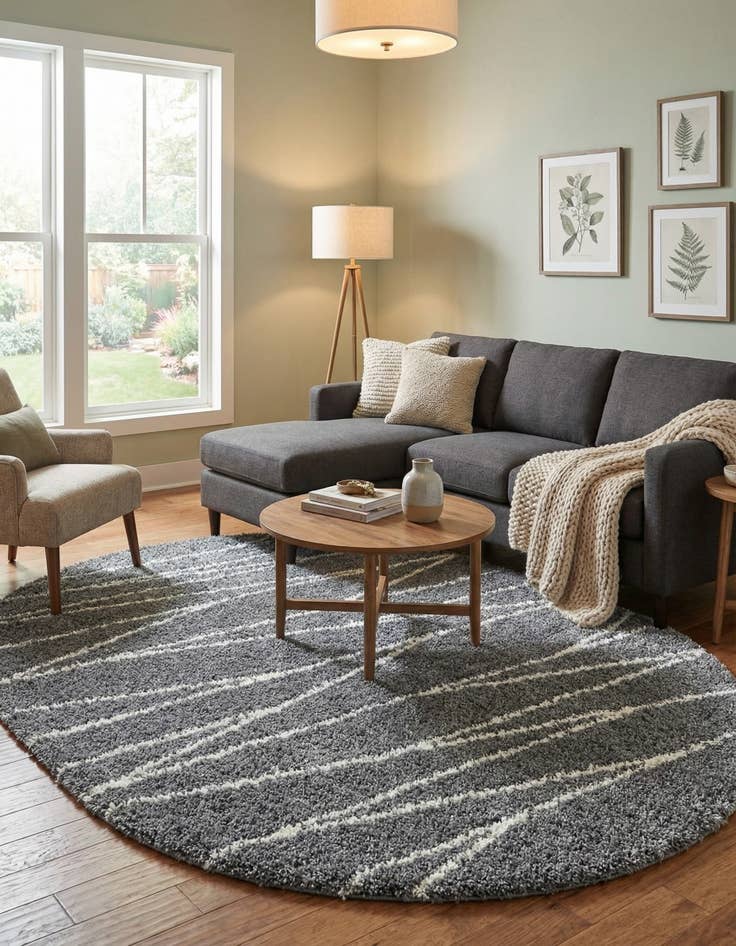 Detail image of  7' 10 x 10' Serenity Shag Oval Rug