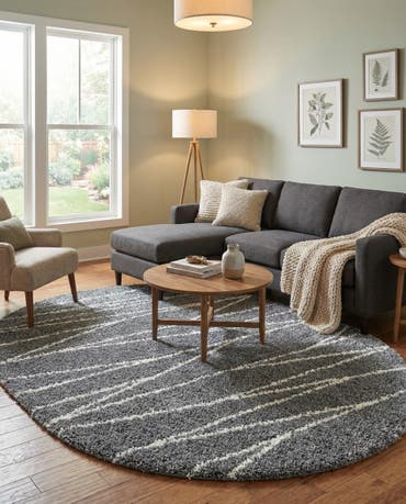  7' 10 x 10' Serenity Shag Oval Rug