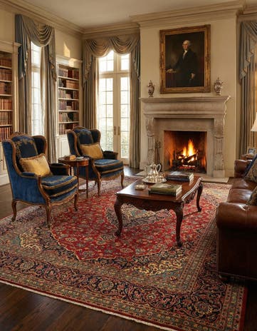 9' 9 x 12' 11 Kashan Wool Rug