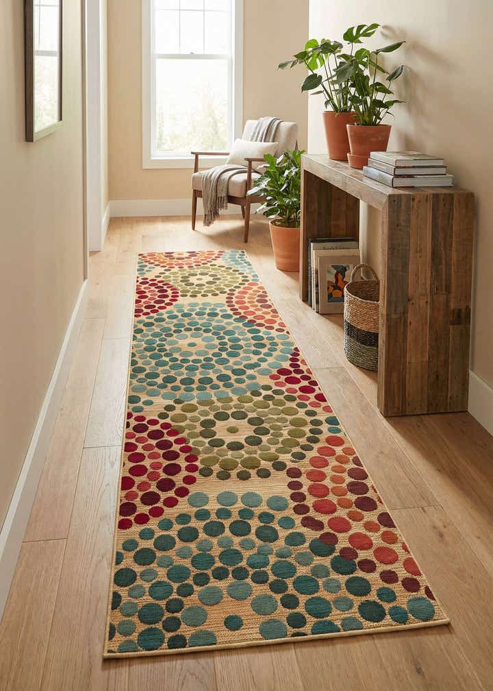 2' 7 x 11' Easy-Clean Modern Indoor / Outdoor Runner Rug