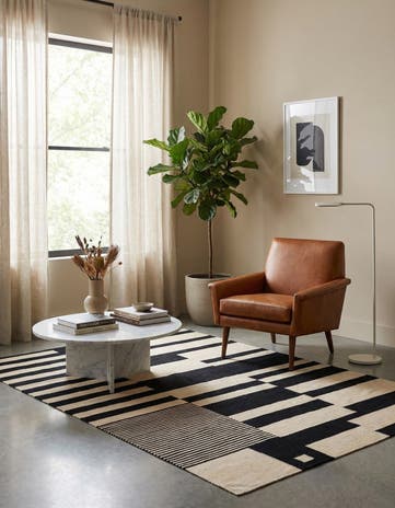 4' 9 x 6' 9 Hand Woven Kilim Modern Wool Rug