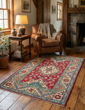 2' 8 x 4' Hand Knotted Kazak Rug