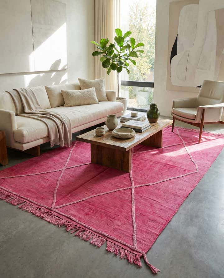 4' 11 x 7' 2 Hand Woven Kilim Modern Wool Rug