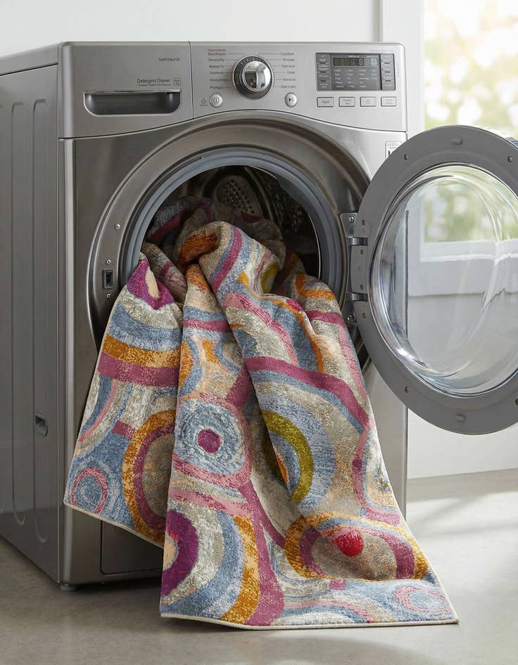 Detail image of 7' 10 x 10'  Washable Modern Indoor / Outdoor Rug