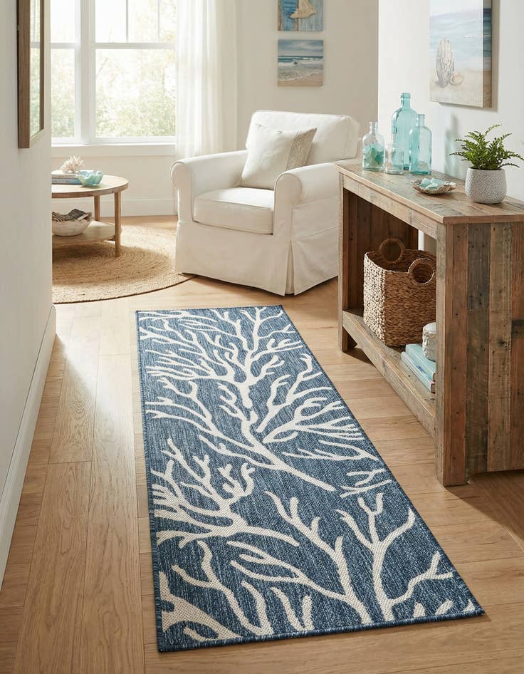 Detail image of  2' x 6'  Washable Coastal Indoor / Outdoor Runner Rug