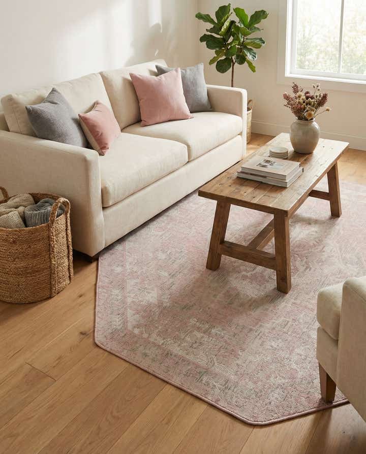 7' 10 x 7' 10 Easy-Clean Traditional Indoor / Outdoor Octagon Rug