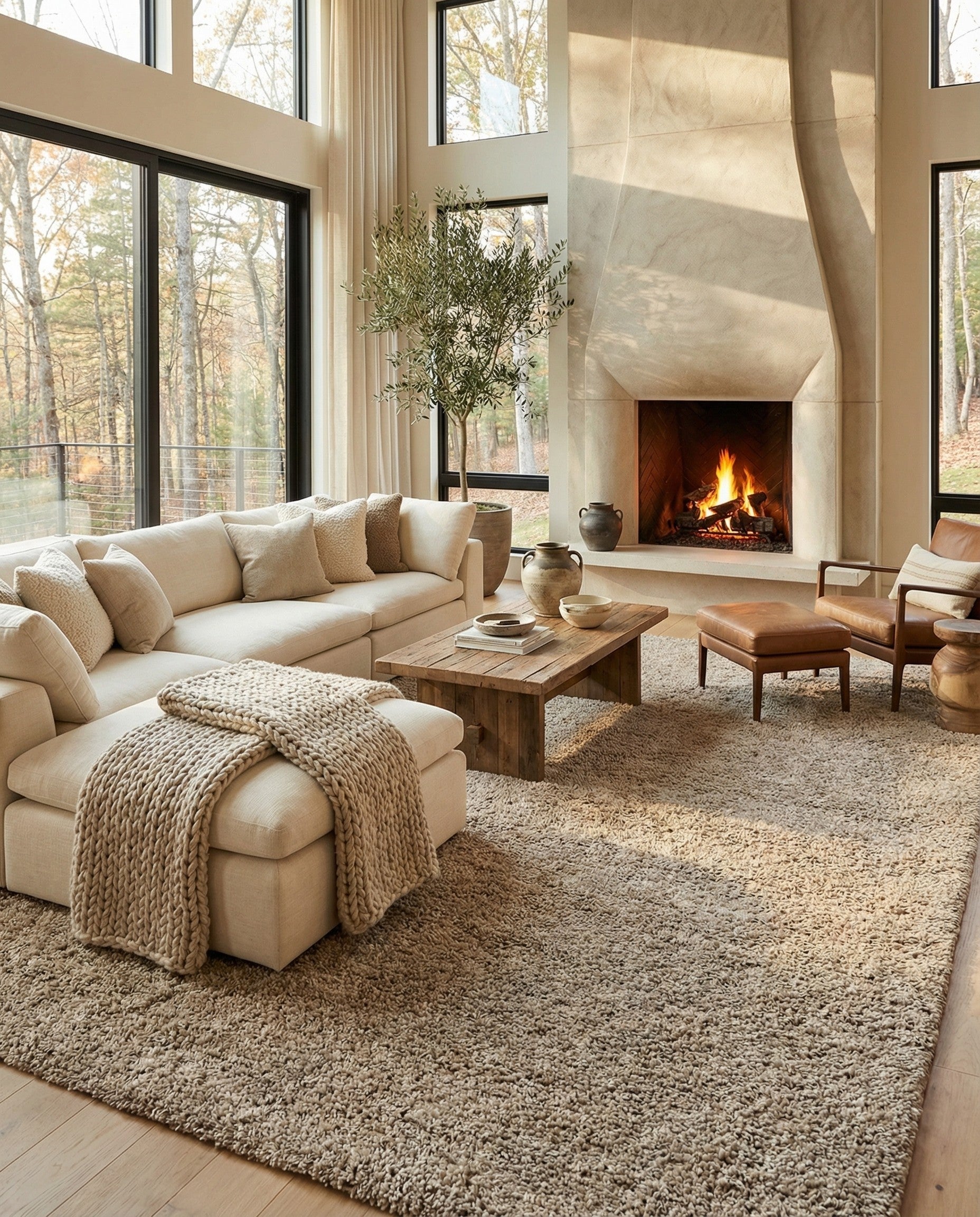  10' x 14' 1  Hand Woven Haka Deluxe Shag Rug