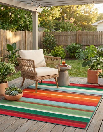 4' x 6' Easy-Clean Modern Indoor / Outdoor Rug