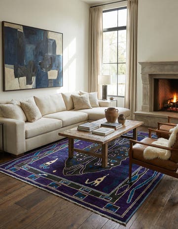 8' 1 x 10' 1 Hand Knotted Oushak Wool Rug