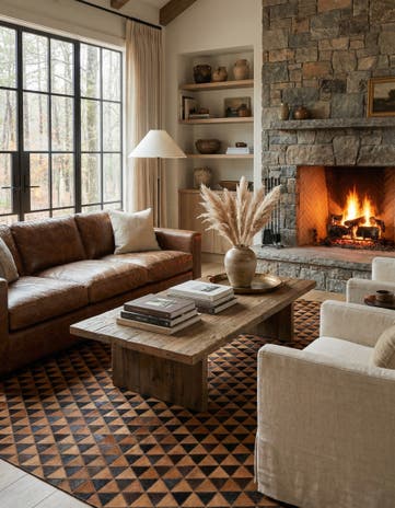 5' 2 x 8' 1 Cowhide Leather Rug