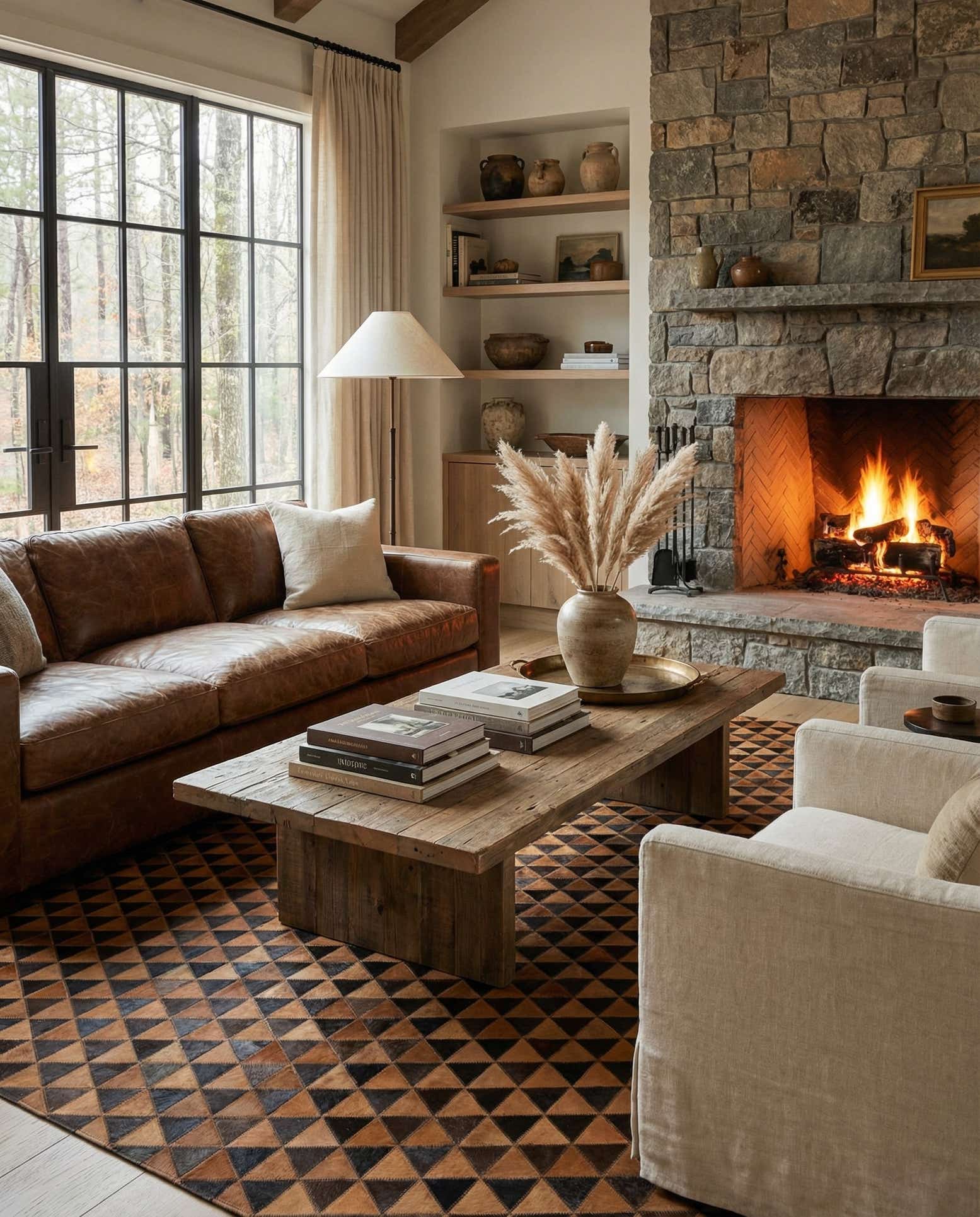 5' 2 x 8' 1 Cowhide Leather Rug