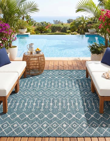 6' x 6' Easy-Clean Trellis Indoor / Outdoor Square Rug