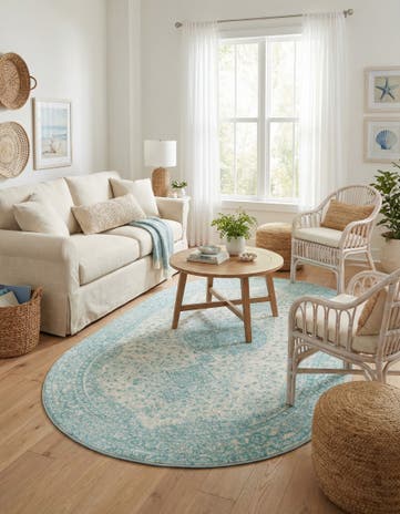 Aqua Dover Oval Rug
