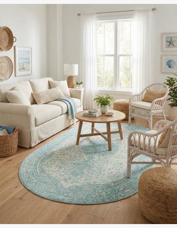 Aqua Dover Oval Rug