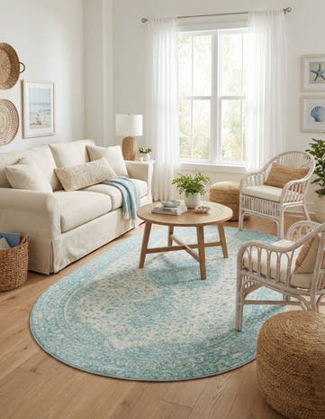 Aqua Dover Oval Rug