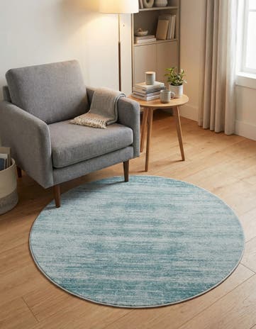 Jill Zarin Turquoise Uptown Madison Avenue Round Rug