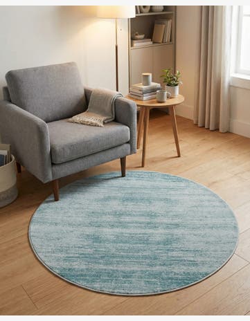Jill Zarin Turquoise Uptown Madison Avenue Round Rug