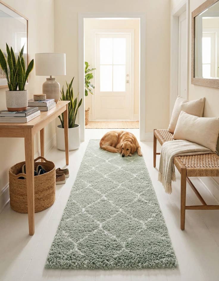 Detail image of  2' 7 x 6' Moroccan Shag Runner Rug