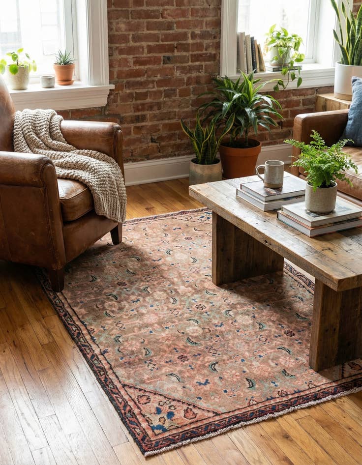 Detail image of 3' 1 x 4' 9  Hand Knotted Ultra Vintage Persian Wool Rug