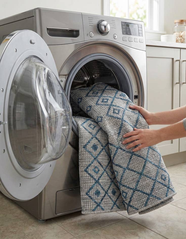 Detail image of  4' x 6'  Washable Lattice Indoor / Outdoor Rug