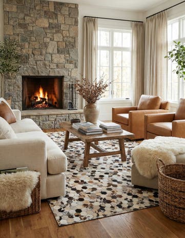 5' 2 x 8' Cowhide Rug