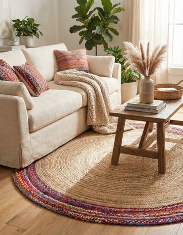 Natural Handmade Braided Jute Round Rug