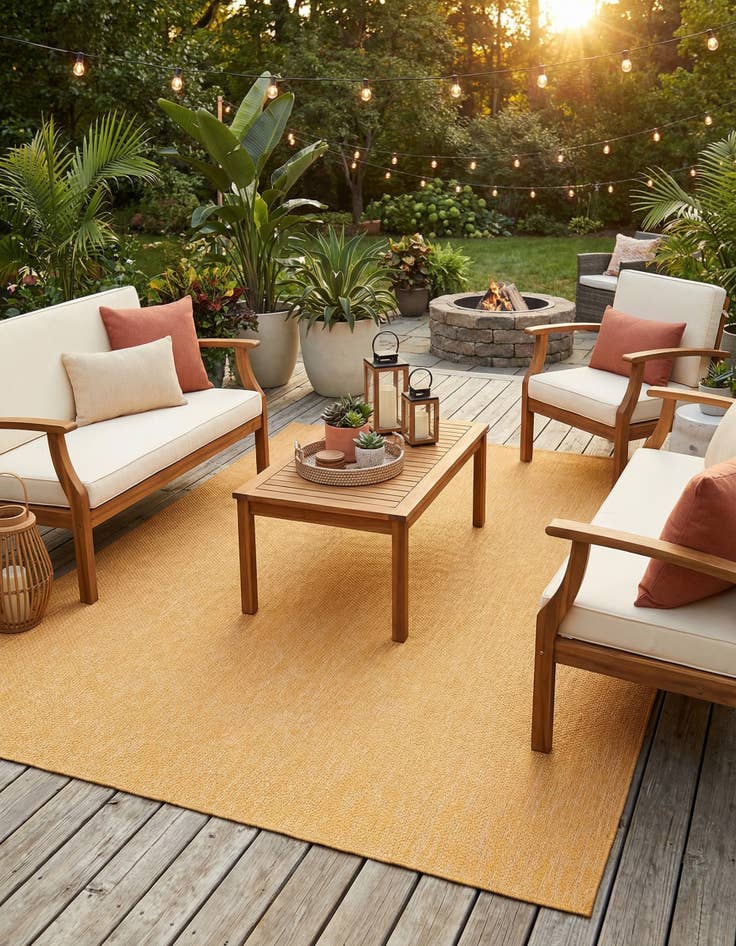 Detail image of 10' x 14'  Washable Solid Indoor / Outdoor Rug