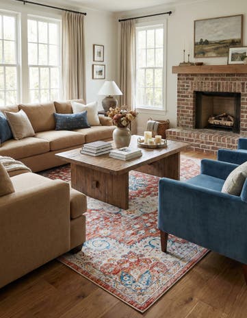 Red Newport Square Rug