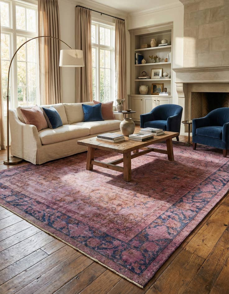 Detail image of 9' 7 x 13' 9  Hand Knotted Ultra Vintage Persian Wool Rug