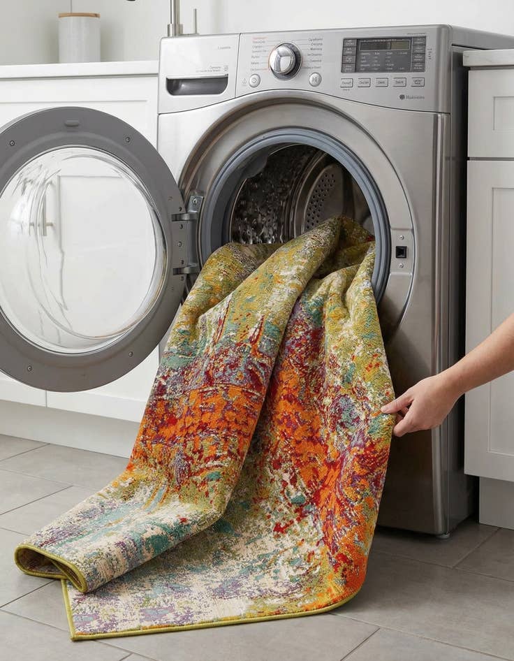 Detail image of 8' x 8'  Washable Modern Indoor / Outdoor Square Rug