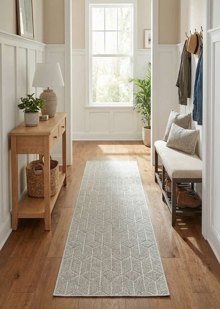 2' 7 x 12' Easy-Clean Trellis Indoor / Outdoor Runner Rug