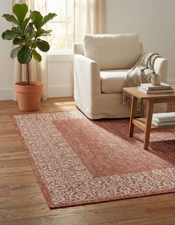 Detail image of 4' x 6'  Washable Border Indoor / Outdoor Rug