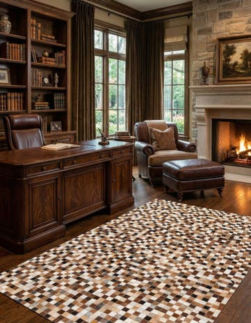 5' 1 x 7' 10 Cowhide Stocks Rug