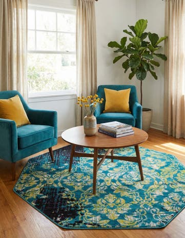 Blue Ankara Octagon Rug