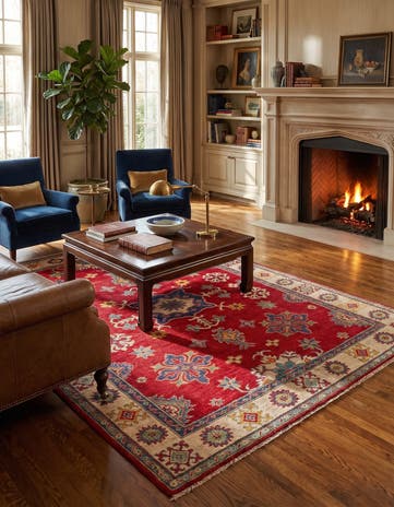 5' x 7' Hand Knotted Kazak Rug