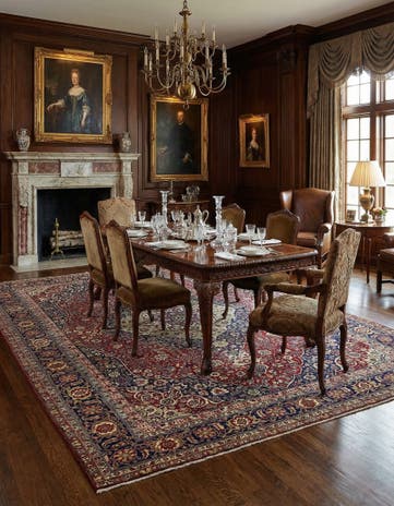 9' 6 x 12' 4 Hand Knotted Birjand Persian Wool Rug