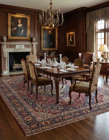 9' 6 x 12' 4 Hand Knotted Birjand Persian Wool Rug