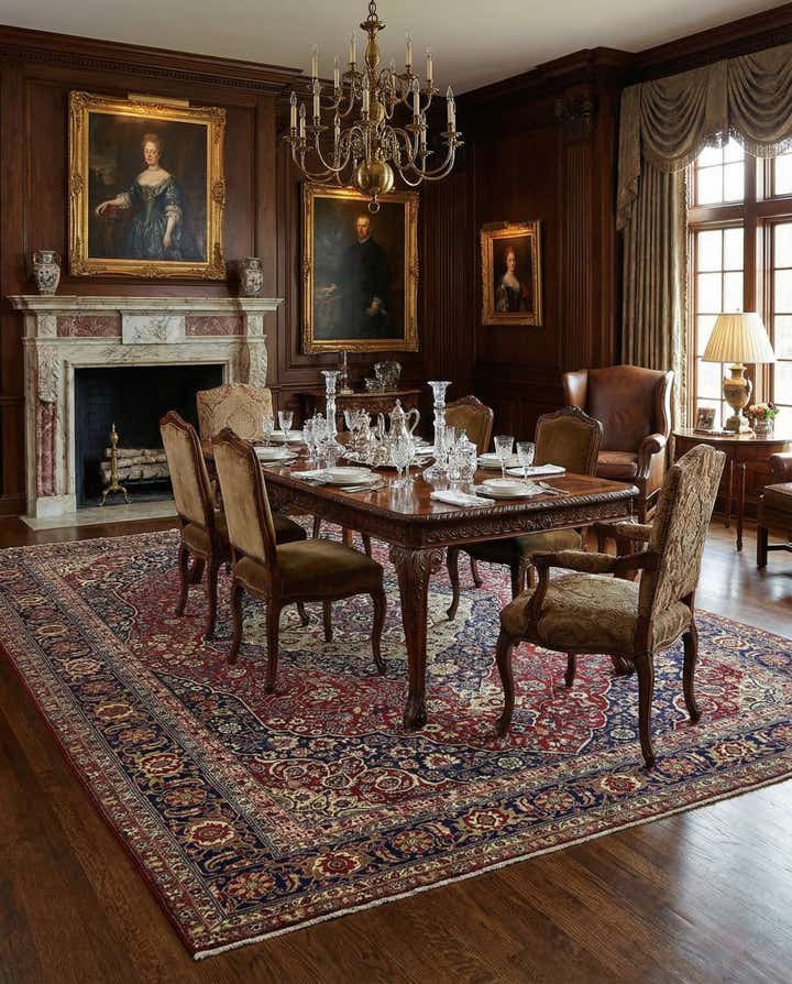 9' 6 x 12' 4 Hand Knotted Birjand Persian Wool Rug