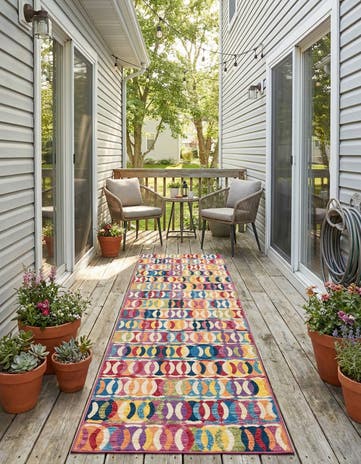 2' 7 x 12' Easy-Clean Modern Indoor / Outdoor Runner Rug