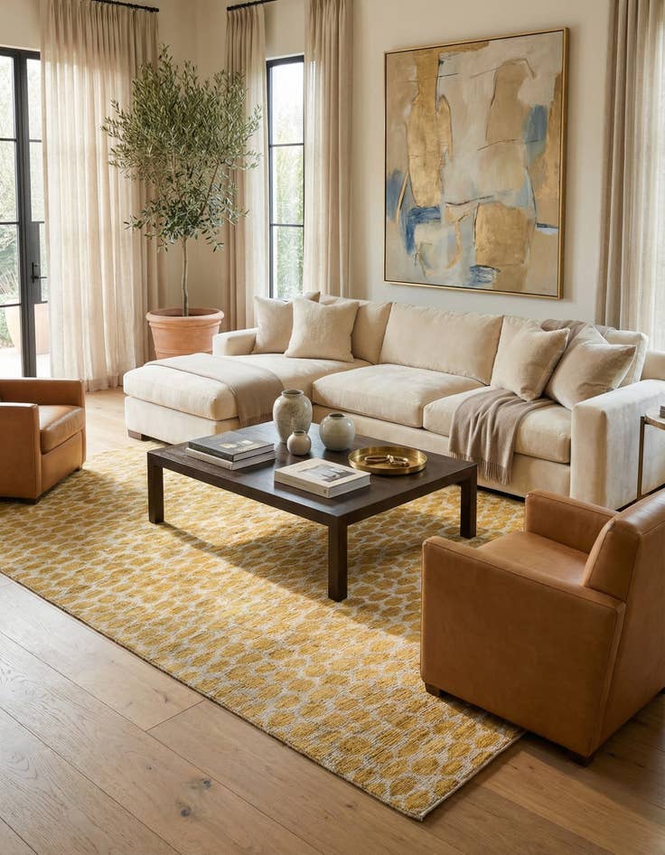 Detail image of 6' 1 x 9'  Hand Knotted Darya Wool Rug