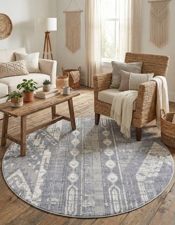Gray Oregon Round Rug