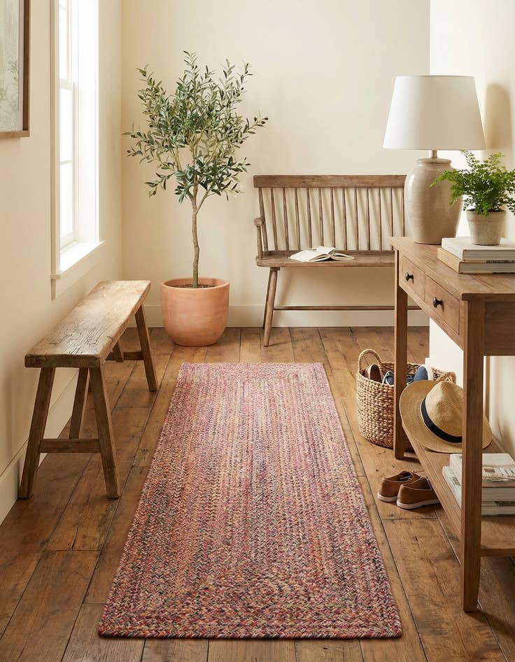 Detail image of 2' x 6' 1  Hand Woven Eco Verse   Washable Indoor / Outdoor Runner Rug